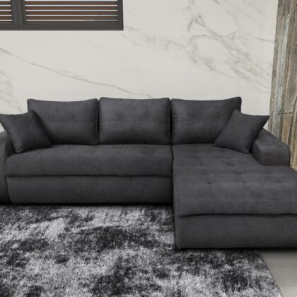 VIRGINIA Γωνιακός καναπές κρεβάτι με αποθηκευτικό χώρο 246x190εκ. MS08 Γκρι Δεξιά Γωνία