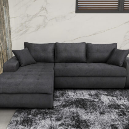 VIRGINIA Γωνιακός καναπές κρεβάτι με αποθηκευτικό χώρο 246x190εκ. MS08 Γκρι Αριστερή Γωνία