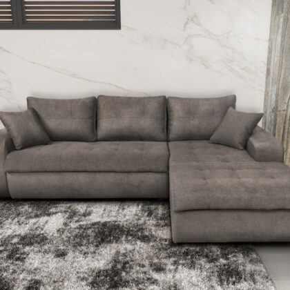 VIRGINIA Γωνιακός καναπές κρεβάτι με αποθηκευτικό χώρο 246x190εκ. MS08 Elephant Δεξιά Γωνία