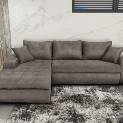 VIRGINIA Γωνιακός καναπές κρεβάτι με αποθηκευτικό χώρο 246x190εκ. MS08 Elephant Αριστερή Γωνία