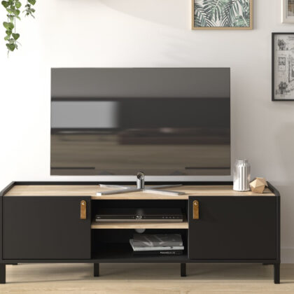 Amsterdam Έπιπλο τηλεόρασης 136x40x44εκ. Natural chestnut / Black