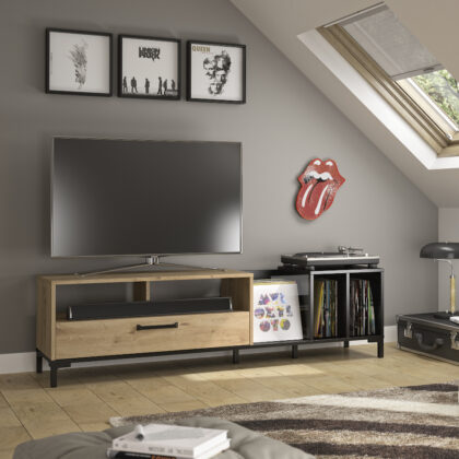 Arguin Έπιπλο τηλεόρασης - Pick up 190x45x51εκ. Artisan Oak - Black