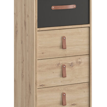 Arthus Συρταριέρα ψηλή με 4 συρτάρια 44x41x87εκ. Artisan Oak / Black