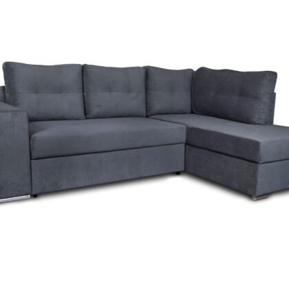 Athens Γωνιακός καναπές κρεβάτι με αποθηκευτικό χώρο 246x174x96εκ. Γκρι Δεξιά γωνία