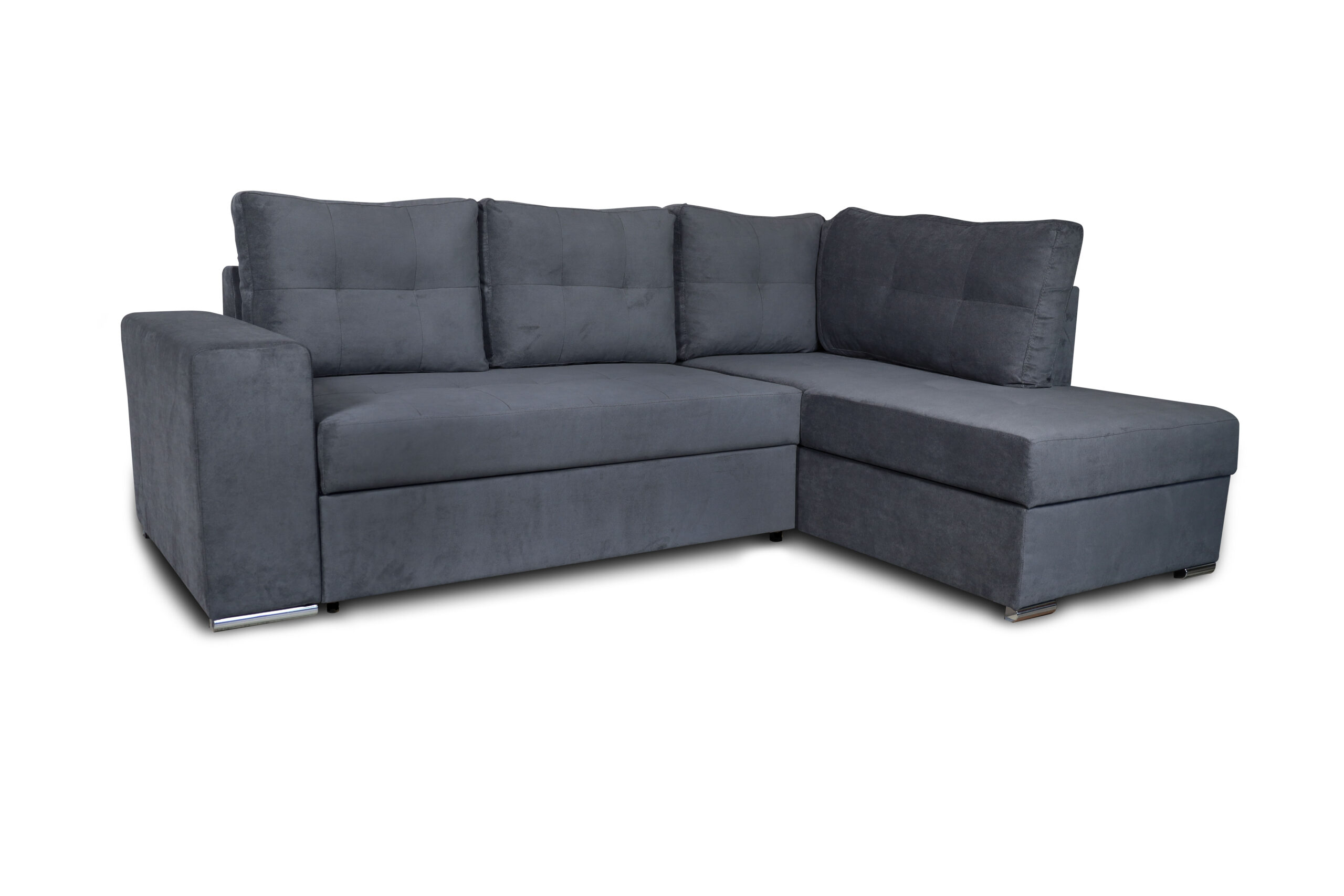 Athens Γωνιακός καναπές κρεβάτι με αποθηκευτικό χώρο 246x174x96εκ. Γκρι Δεξιά γωνία