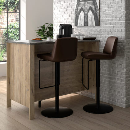 Basalte έπιπλο bar 120x66x93εκ. Light Viking Oak / Γκρι ανοιχτό