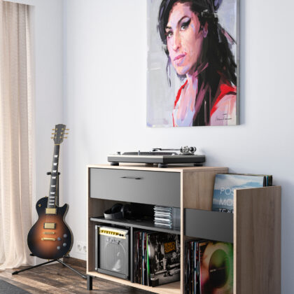 Vinyl έπιπλο για pick-up 115x40x81εκ. Light Kronberg Oak/Black