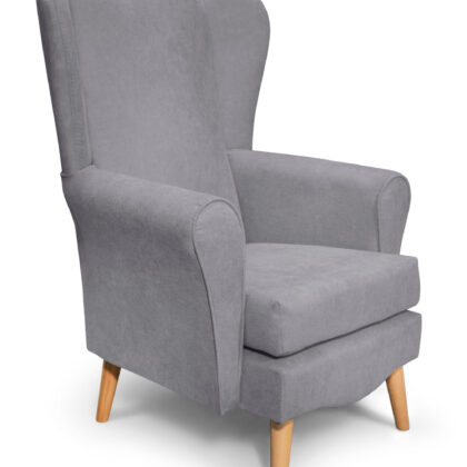 Classic Πολυθρόνα καθιστικού 80x75x114εκ. Γκρι Ανοιχτό