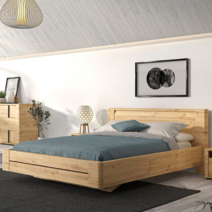 Confidence Κρεβάτι υπέρδιπλο 197x210εκ. ( για στρώμα 180x200εκ. ) Artisan Oak