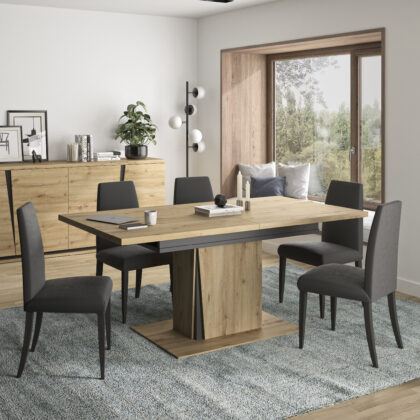 Crack Τραπέζι τραπεζαρίας επεκτεινόμενο 180/225x90εκ. Artisan Oak / Black