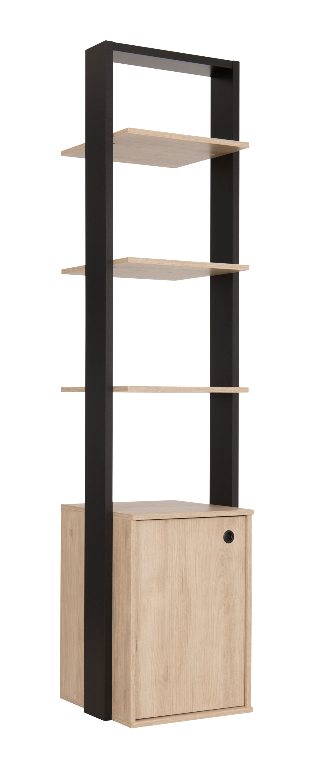 Duplex Ανοιχτή Ντουλάπα στενή 48x45x200εκ. Black/Natural Chestnut