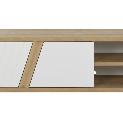 Epura έπιπλο τηλεόρασης με 2 πόρτες 162x40x47εκ. Silva Oak / Λευκό