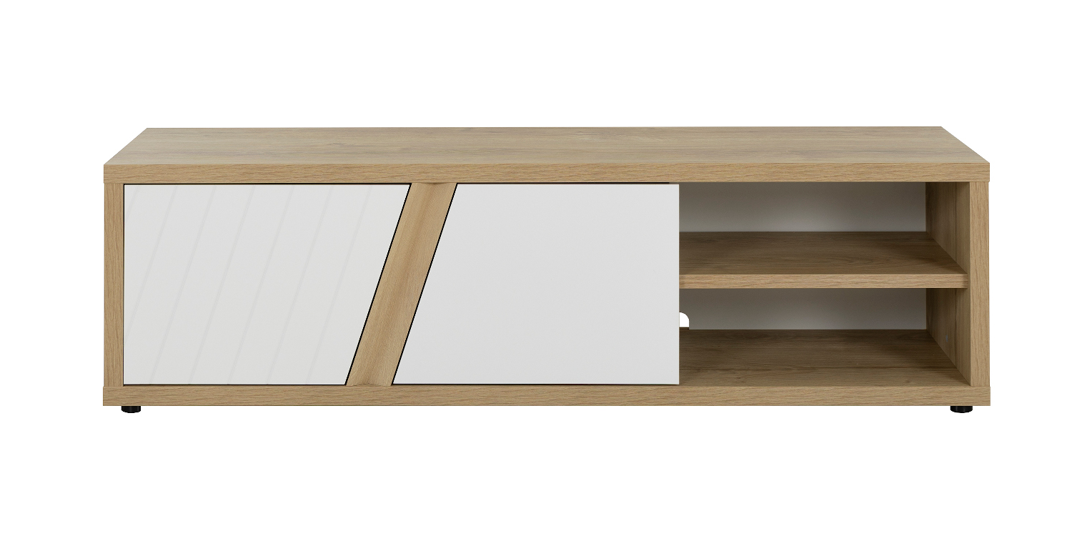 Epura έπιπλο τηλεόρασης με 2 πόρτες 162x40x47εκ. Silva Oak / Λευκό