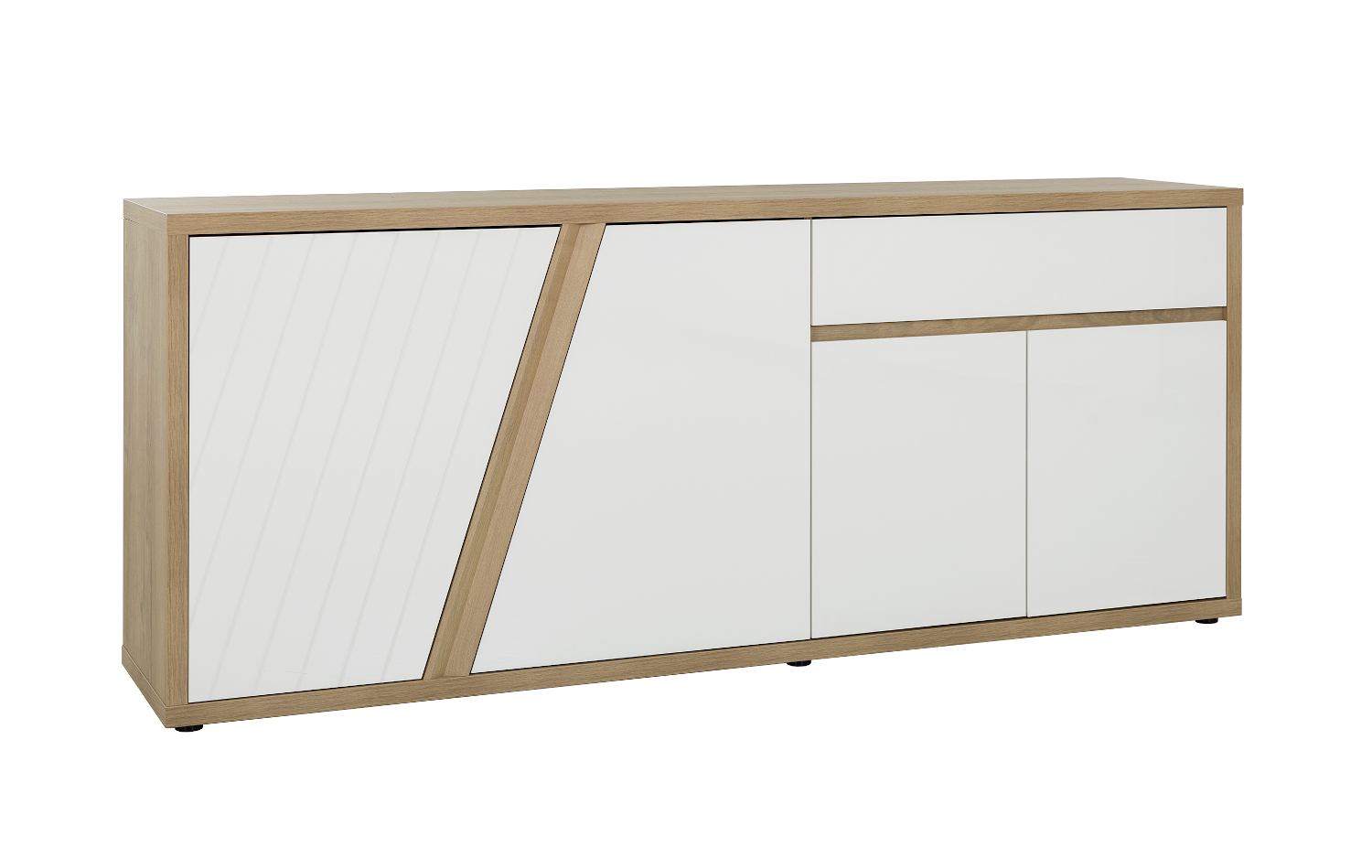 Epura μπουφές με 4 πόρτες και 1 συρτάρι 213x45x87εκ. Silva Oak / Λευκό