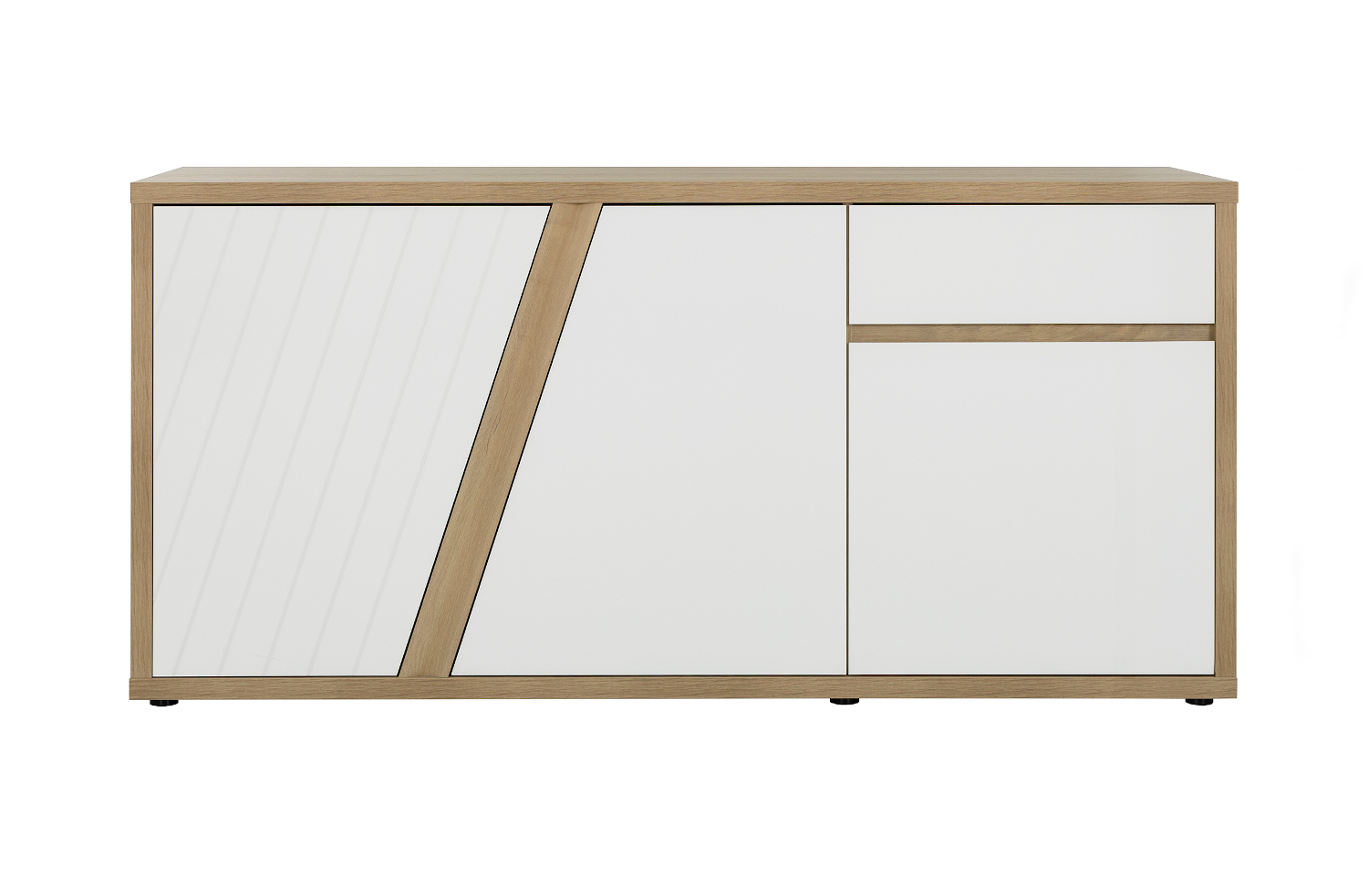 Epura μπουφές με 3 πόρτες και 1 συρτάρι 185x45x87εκ. Silva Oak / Λευκό