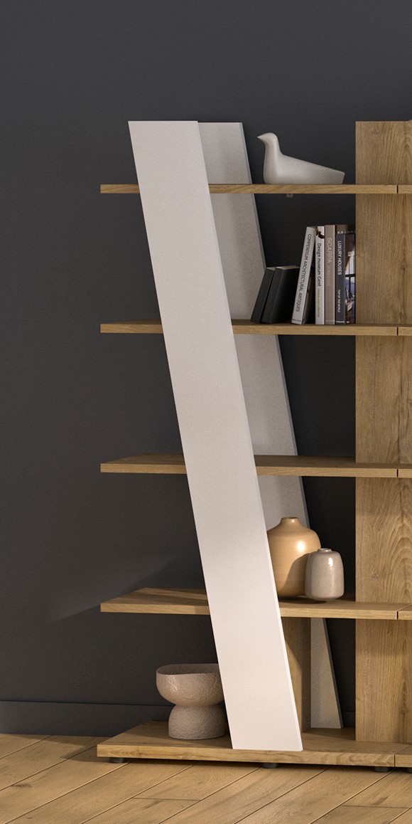 Epura βιβλιοθήκη 90x40x187εκ. Silva Oak / Λευκό