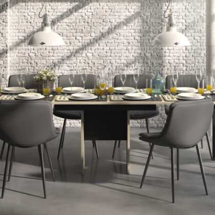 Exit τραπέζι επεκτεινόμενο 160/295x80x77εκ. Ανοιχτό Δρυς / Μαύρο