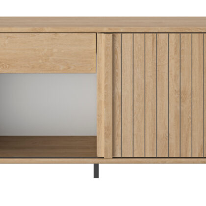 Faro έπιπλο γραφείου με ένα συρτάρι και μία πόρτα 135x40x70εκ. Blond Oak / Μαύρο