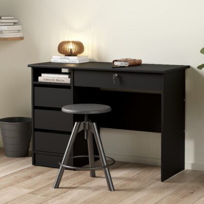 Function Plus γραφείο με 4 συρτάρια 109,3x48,5x75,6εκ. Μαύρο