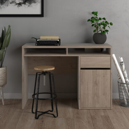 Function Plus γραφείο με 1 συρτάρι και 1 ντουλάπι 110,2x48,2x77,4εκ. Jackson Hickory