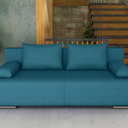 GEORGIA Καναπές κρεβάτι με αποθηκευτικό χώρο 194x93εκ. Πετρόλ