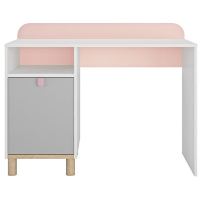 Lucia γραφείο 110x52/50x86/76εκ. Λευκό / Ροζ / Γκρι