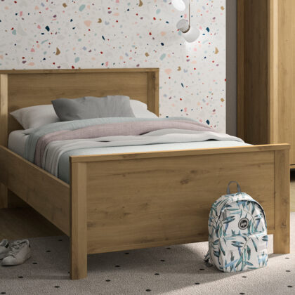 Lugano κρεβάτι μονό 209x96x80εκ. ( για στρώμα 90x190 ή 90x200εκ. ) Artisan Oak