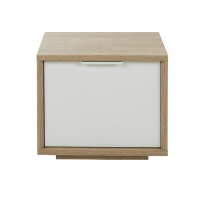 Manae κομοδίνο με ένα συρτάρι  47x42x36εκ. Natural Chestnut / Λευκό
