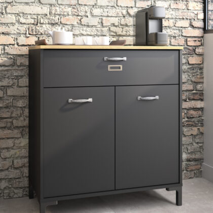 Manchester ντουλάπι αποθήκευσης - κονσόλα  81x41x90εκ. Helvezia Oak / Black