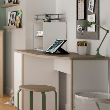 Matis γραφείο με ράφια 136x56/29x111/75εκ. Natural Chestnut / Λευκό