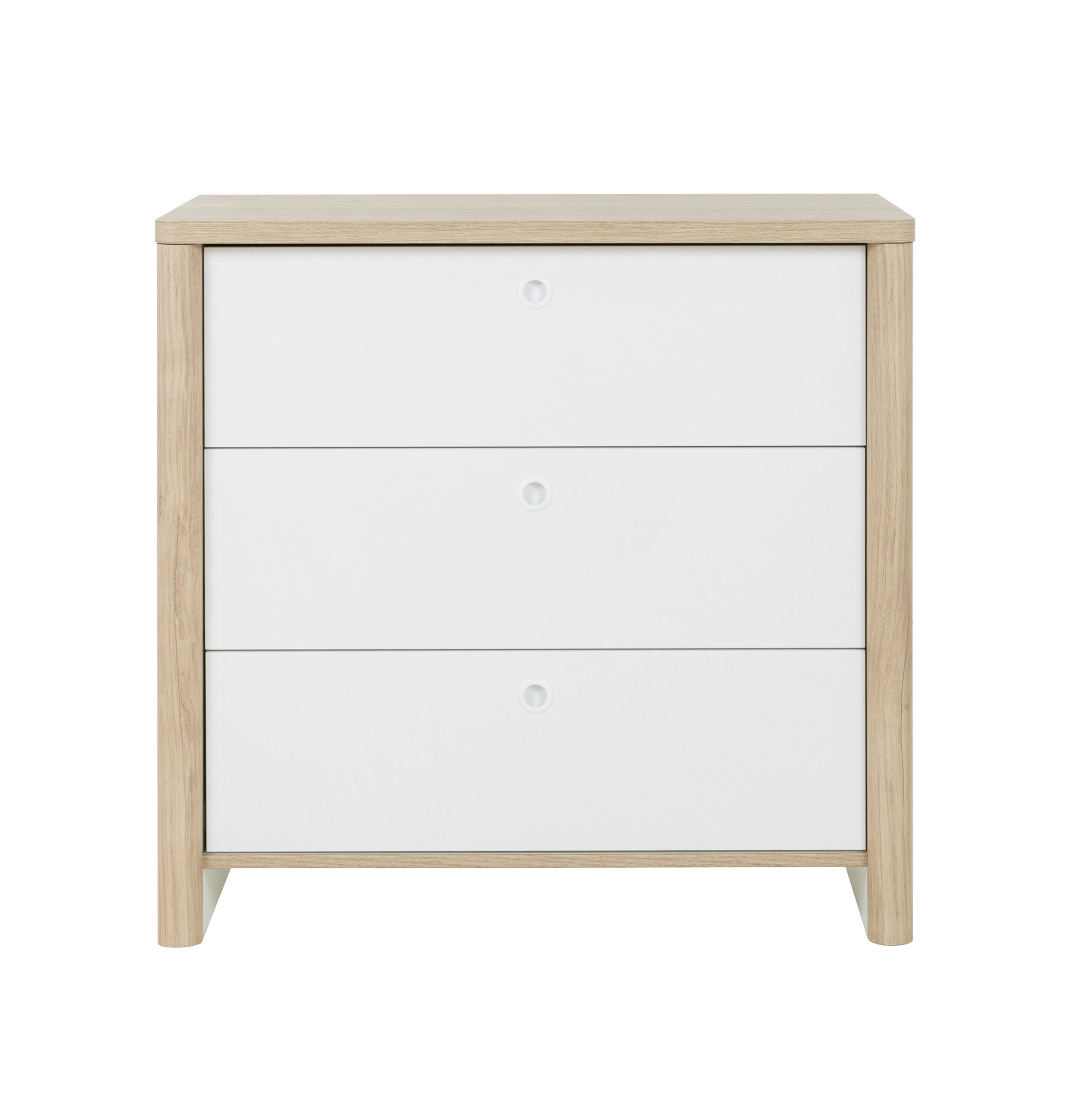 Matis συρταριέρα με 3 συρτάρια 84x45x80εκ. Natural Chestnut / Λευκό