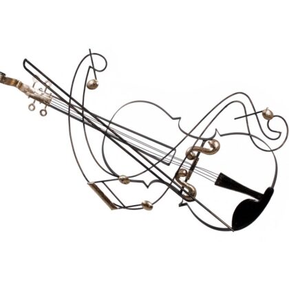 Violin Wall Decoration 91,50x67εκ. Metal