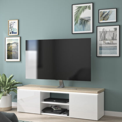 Mike έπιπλο τηλεόρασης 153x40x46ε46εκ. Light Kronberg Oak/White