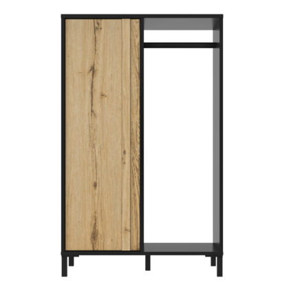 Mimizan Ντουλάπα χαμηλή 75x45x122εκ. Helvezia Oak/Black