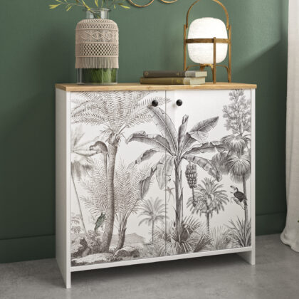 Motoco κονσόλα - ντουλάπι αποθήκευσης 80x36x77εκ. White - Ceruse Chestnut