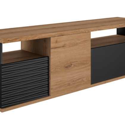 Otello έπιπλο τηλεόρασης 182x47x57εκ. Helvezia Oak / Μαύρο