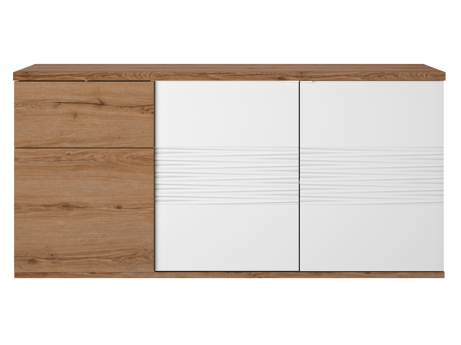 Otello μπουφές με 3 πόρτες και 1 συρτάρι 180x47x87εκ. Helvezia Oak / Λευκό