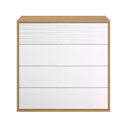 Otello συρταριέρα με 4 συρτάρια 106x45x103εκ. Helvezia Oak / Λευκό