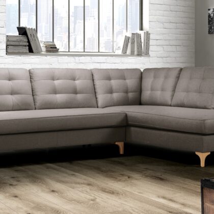 Positano γωνιακός καναπές 264x202x87εκ. με αδιάβροχο ύφασμα Elephant δεξιά γωνία