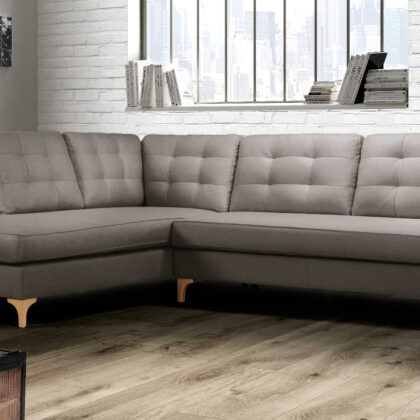 Positano γωνιακός καναπές 264x202x87εκ. με αδιάβροχο ύφασμα Elephant αριστερή γωνία