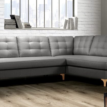 Positano γωνιακός καναπές 264x202x87εκ. με αδιάβροχο ύφασμα Γκρι Δεξιά γωνία