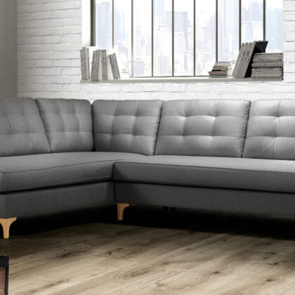 Positano γωνιακός καναπές 264x202x87εκ. με αδιάβροχο ύφασμα Γκρι αριστερή γωνία