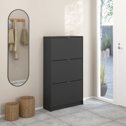 Shoes παπουτσοθήκη με 3 πτυσσόμενες πόρτες ( έως 18 ζευγάρια παπούτσια ) 70,3x24x123,6εκ. Γκρι