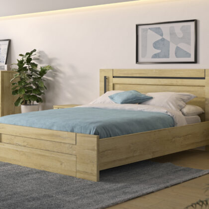 Sophia Κρεβάτι διπλό 197x207εκ. ( για στρώμα 160x200εκ. ) Golden Oak