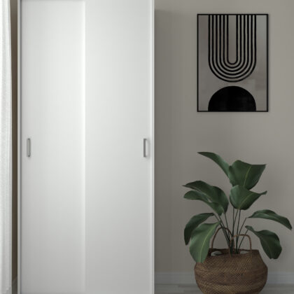 Space ντουλάπα με 2 συρόμενες πόρτες 77,6x48,25x175,4εκ. Λευκό