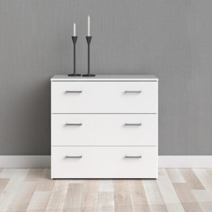 Space συρταριέρα με 3 συρτάρια 74,1x35,95x69,9εκ. Λευκό