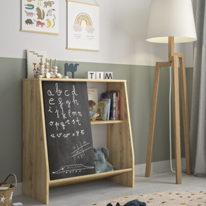 Tim χαμηλή παιδική βιβλιοθήκη με συρόμενη πόρτα-πίνακα 35x74x81εκ. Artisan Oak