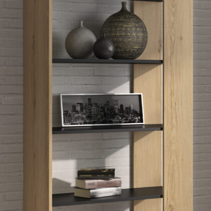 Trust Βιβλιοθήκη 80x39x190εκ. Helvezia Oak / Black