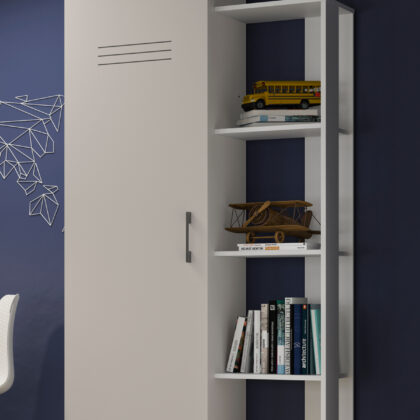 Ugo Βιβλιοθήκη - Ντουλάπα 86x42x200εκ. Moon Grey - White