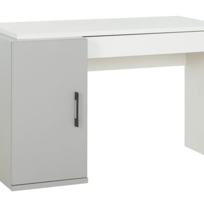 Ugo Γραφείο με 1 πόρτα και 1 συρτάρι 126x64x76εκ. Moon Grey- White